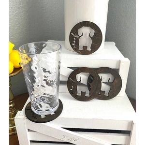 Set of 4 Farmhouse Inspired Dachshund Themed Coasters (DC)